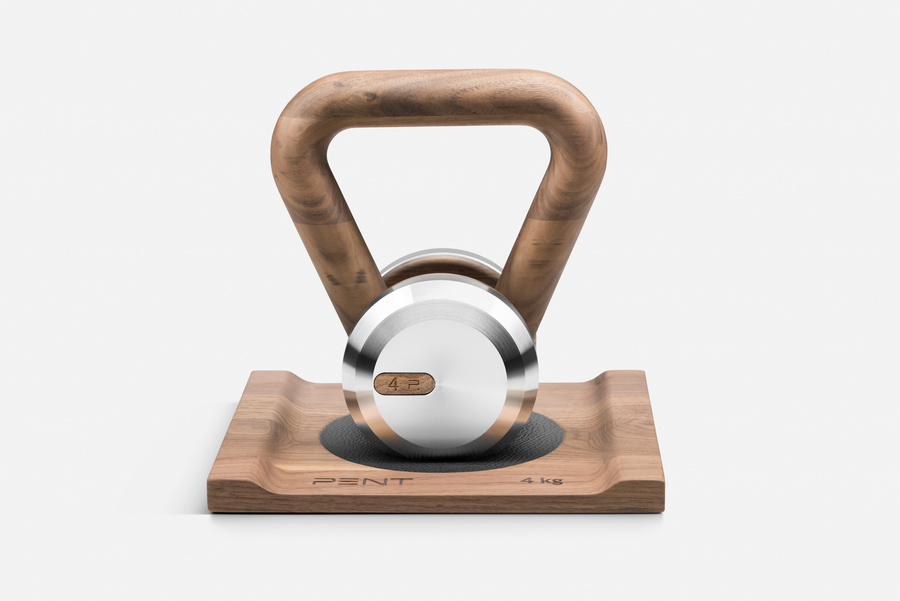 solid wood and stainless steel luxury kettlebell
