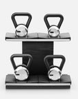 pent wood stand and kettlebells
