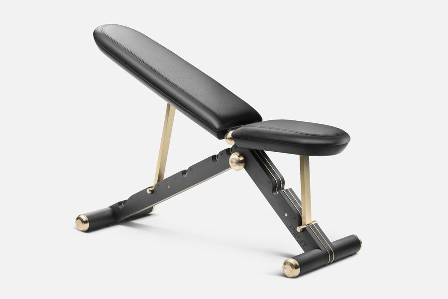 gold steel and wood gym bech pent fitness luxury