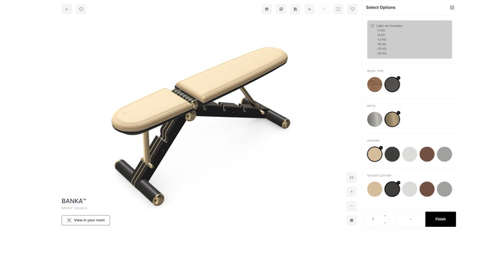 bespoke gym equipment 3d configurator 