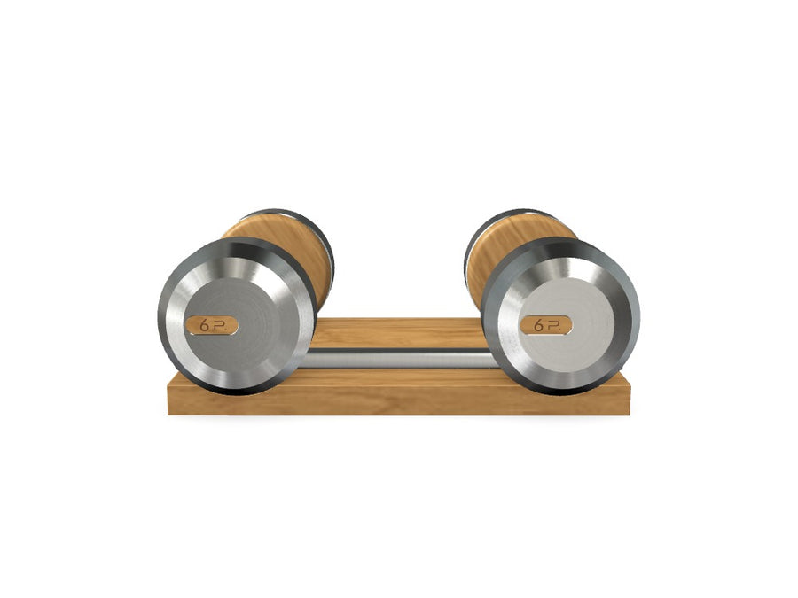 Coppia di manubri COLMIA™ con supporto in legno su misura - Rif: 8OS74J