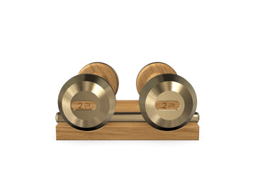 Coppia di Manubri Personalizzati COLMIA™ con Supporto in Legno - Rif: DDUOBT