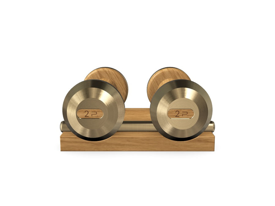 Coppia di Manubri Personalizzati COLMIA™ con Supporto in Legno - Rif: DDUOBT