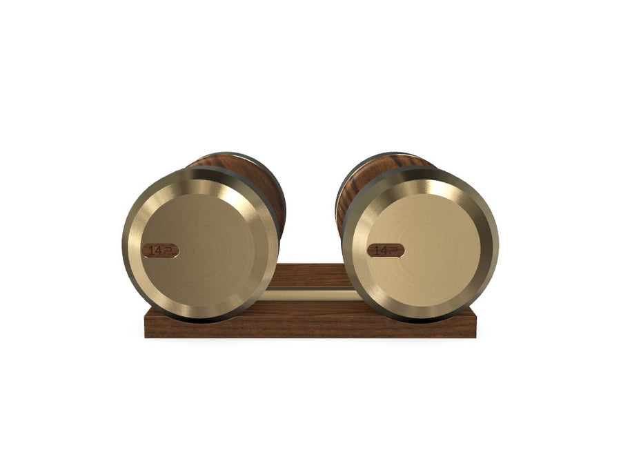 Custom COLMIA™ Dumbbells PAIR WITH A WOODEN STAND - Ref: J2WYCB
