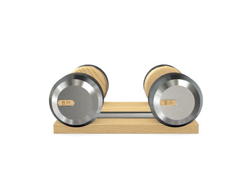 Coppia di manubri personalizzati COLMIA™ CON SUPPORTO IN LEGNO - Rif: KBSJDJ