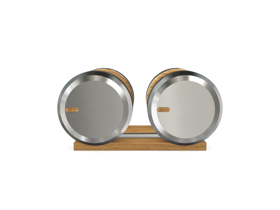 Custom COLMIA™ Dumbbells PAIR WITH A WOODEN STAND - Ref: T2KNIB