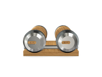 Custom COLMIA™ Dumbbells PAIR WITH A WOODEN STAND - Ref: U42DIE