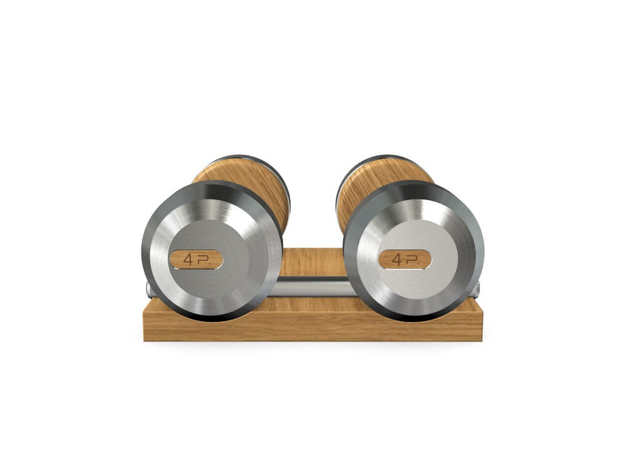 Custom COLMIA™ Dumbbells PAIR WITH A WOODEN STAND - Ref: U42DIE