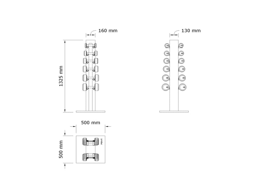 COLMIA™ LIGHT - Hanteln mit vertikalem Rack