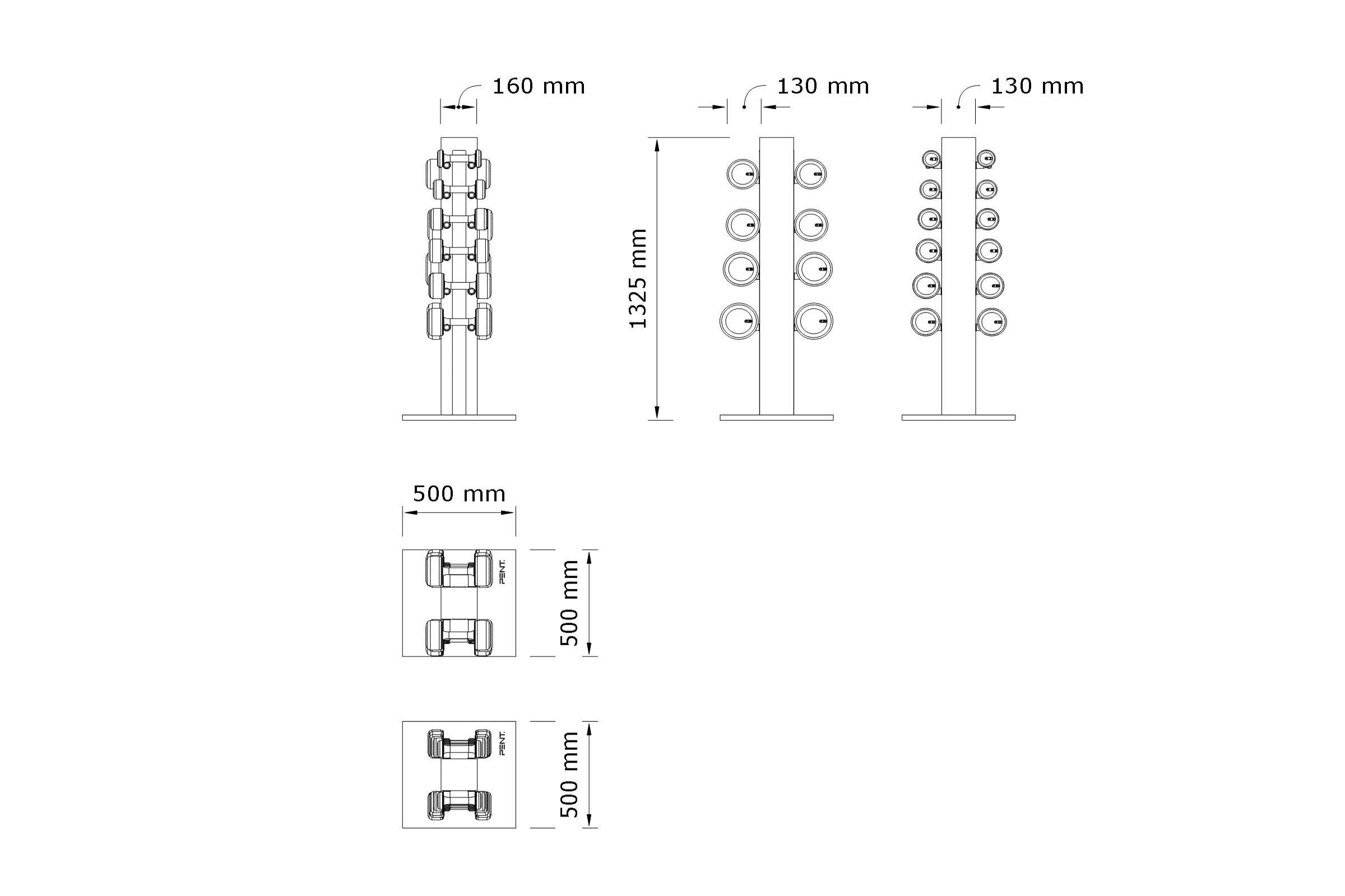 dumbbells set dimensions 