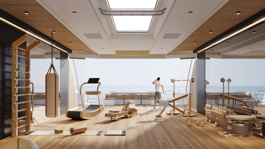 A home gym with range of luxury fitness equipment