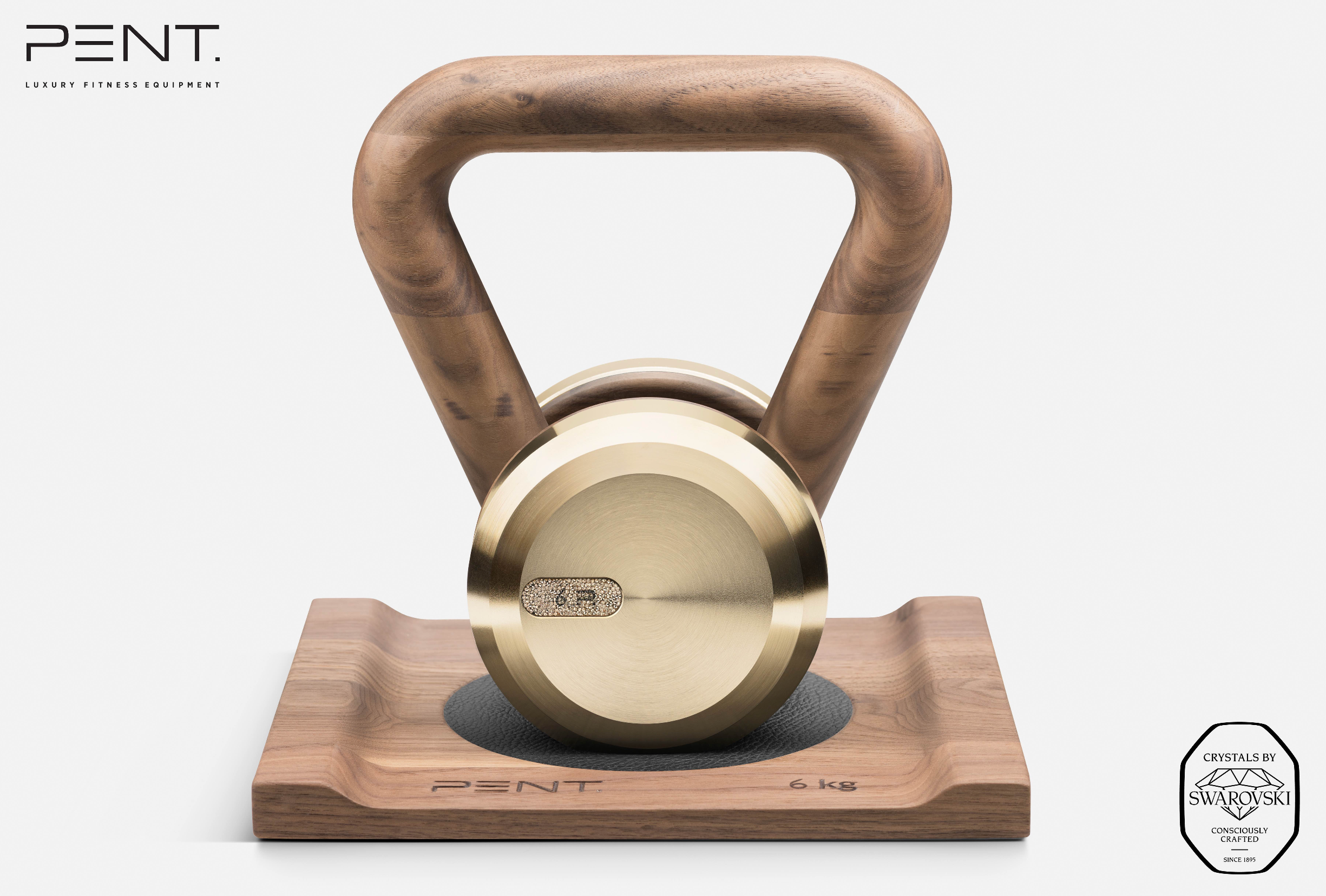 Kettlebell LOVA™ avec support en bois orné de cristaux Swarovski®