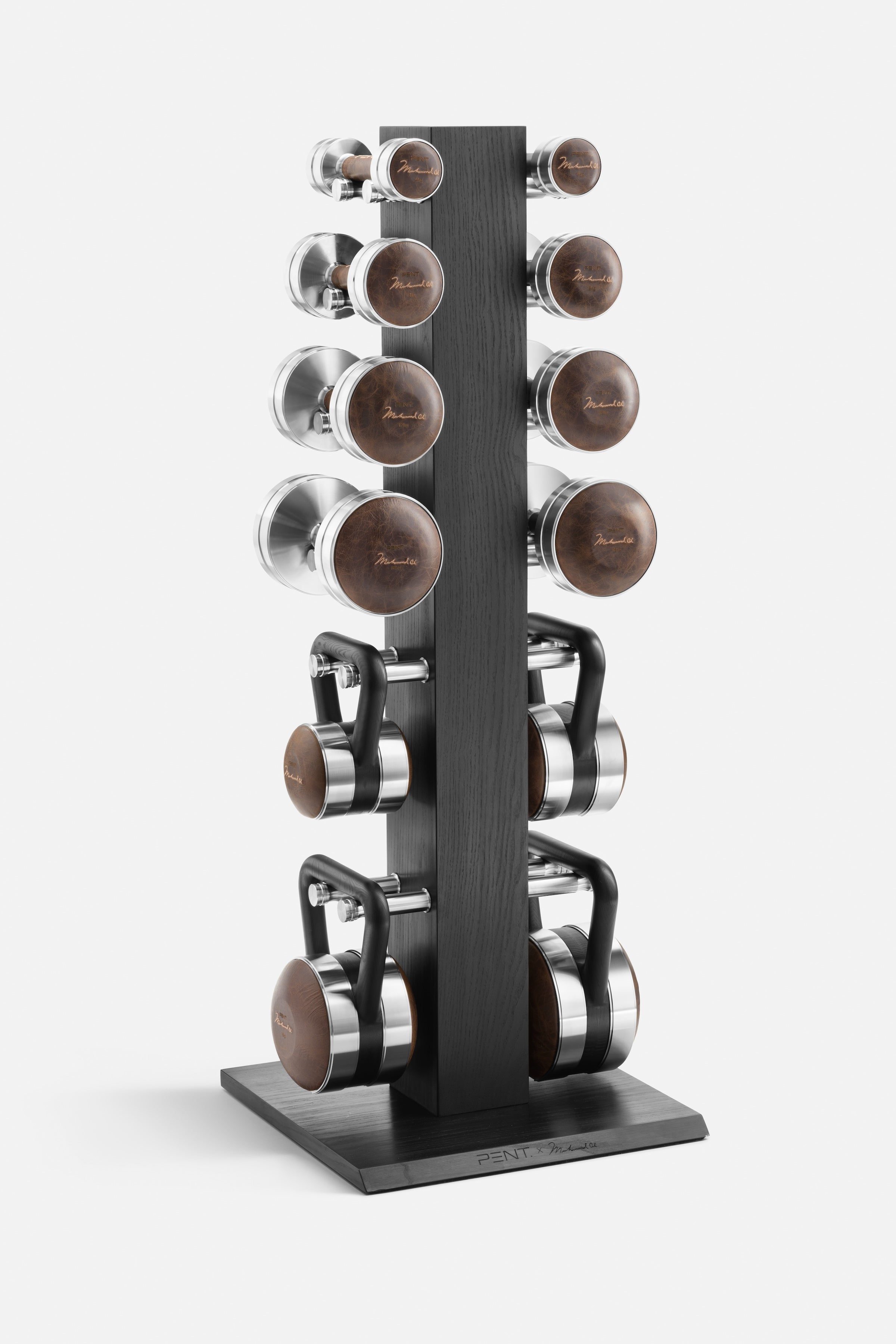 pent Muhammad Ali dumbbells and kettlebells